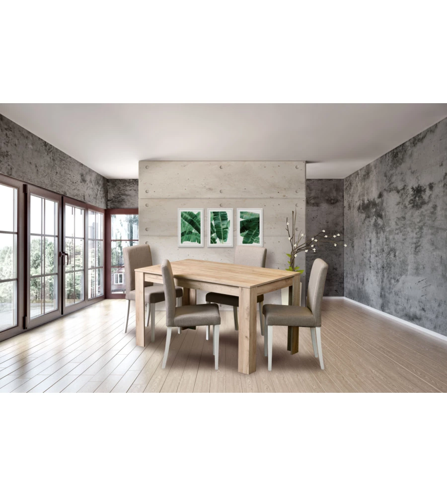 TAVOLO DA PRANZO BELLAHOME "GRANADA" RIFINITO QUERCIA, 135X80X74 CM